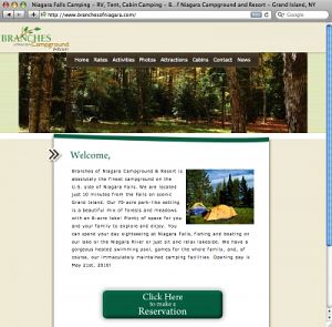 Camping near Niagara Falls - Branches of Niagara Campground just up river and minutes away.